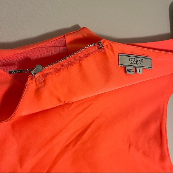 Guess Bright Coral Dress with Mesh Cutouts Size Small - Picture 7 of 8